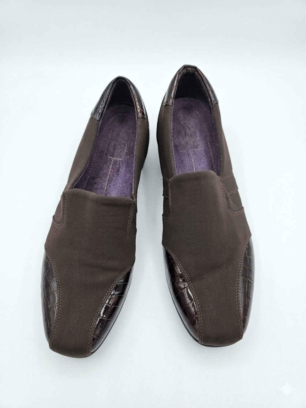 Clarks Brown Slip-On Loafers with Croc-Trim